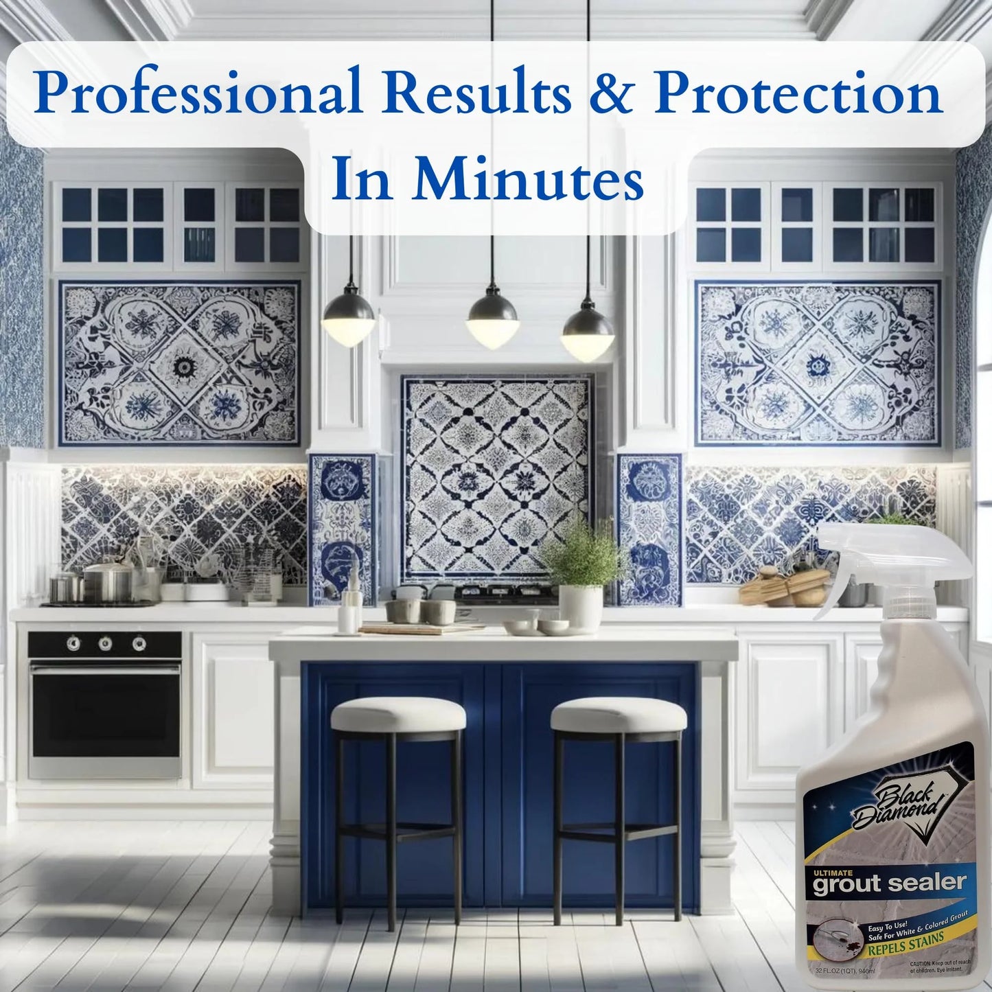 Black diamond stoneworks ultimate grout sealer: stain sealant protector for tile, marble, floors, showers and countertops.