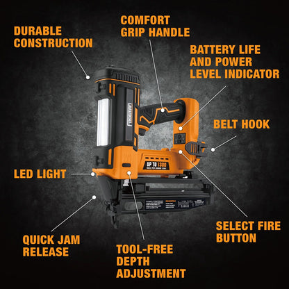 Freeman PE20VT64 20 Volt Cordless 16-Gauge 2-1/2" Straight Finish Nailer (Tool Only) - 1300 Shots per Charge