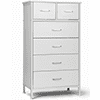 Chest of 6 Drawers, Drawer Dresser storage organizer for Bedroom, Living Room, Hallway, Nursery, Storage Cabinet Wooden Dresser with Steel Frame,White