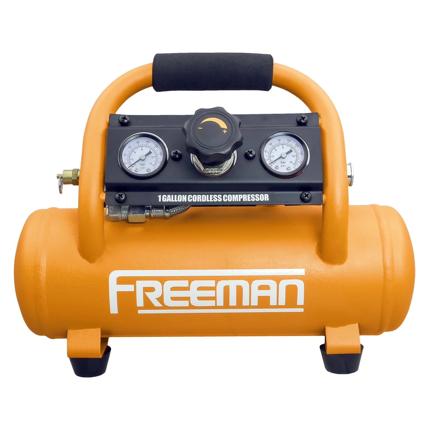 Freeman PE1GCCK 20V Cordless 1 Gal. Air Compressor with 3-in-1 Pneumatic Finish Nailer/Stapler, Battery, Charger, Air Hose, Inflation Accessory Kit and Fasteners (600 Count) - 700 Shots per Charge
