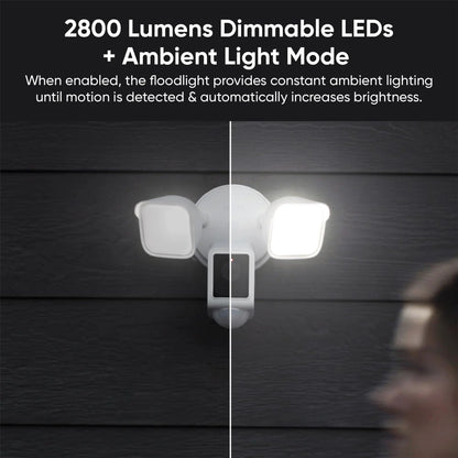 Wyze Floodlight Camera v2, 2800-Lumen LEDs, 2K HD Outdoor Security Camera, 160 Deg View, Motion Activated Light, 105db Siren, Color Night Vision, Wired
