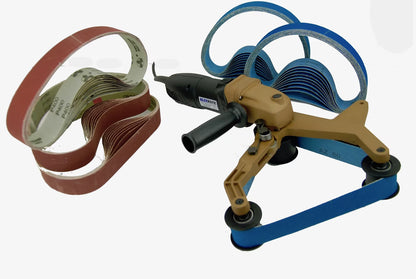 BLUEROCK 40A & 50 Belts Pipe Polisher Belt Sander (Belts fit Metabo) handrail pool fence exhaust stainless boat railing