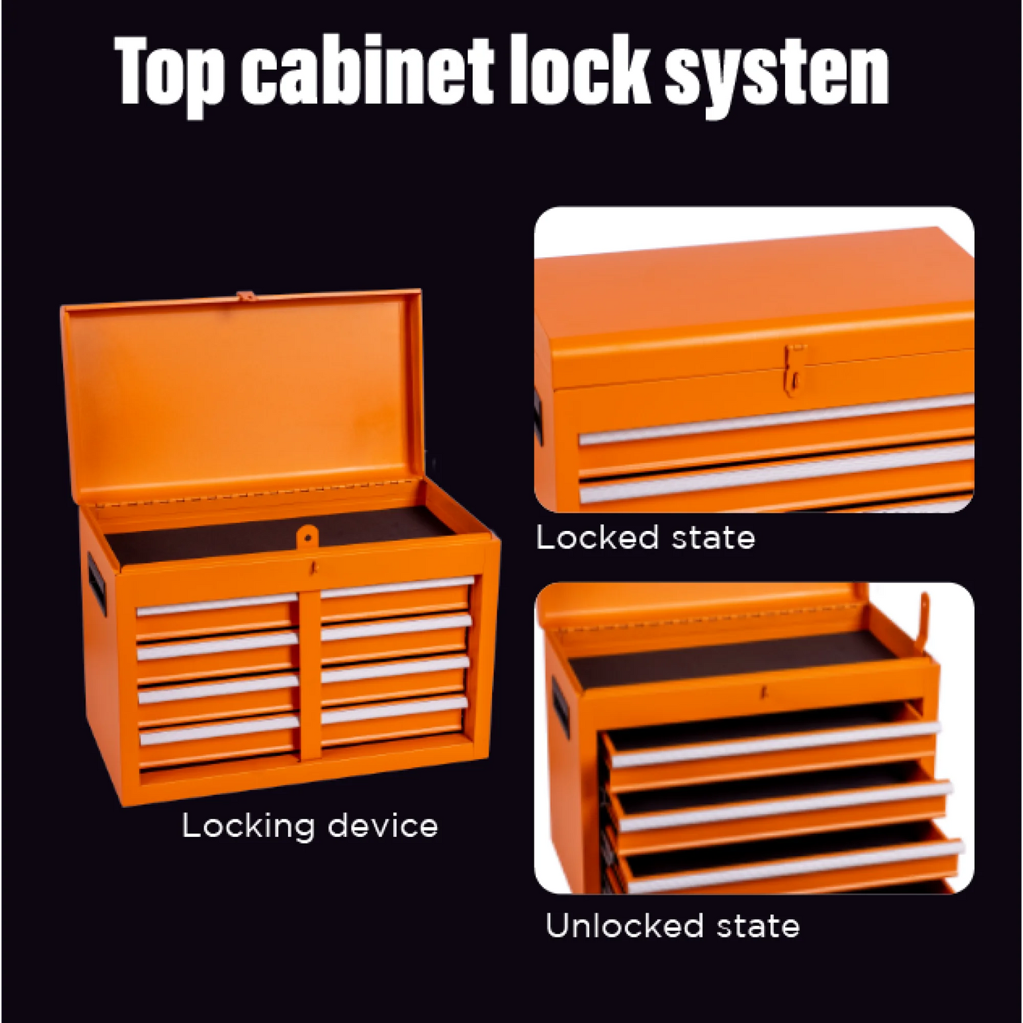 Tool Chest, 5-Drawer Rolling Tool Storage Cabinet with Detachable Top Tool Box