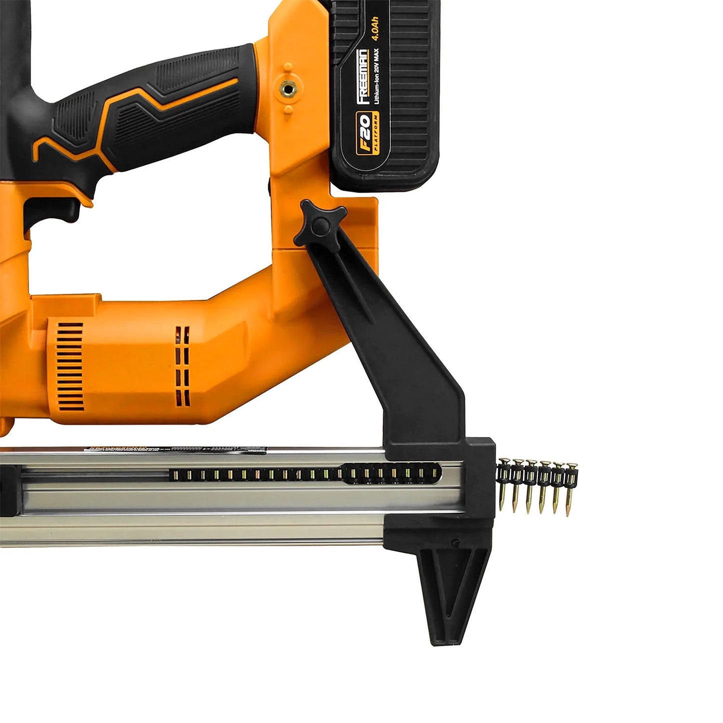 Freeman PE20VCSPN40 20 Volt Cordless and Brushless 1-1/2" Concrete Nailer Kit with Lithium Ion Battery, Charger, and Case - 750 Shots per Charge