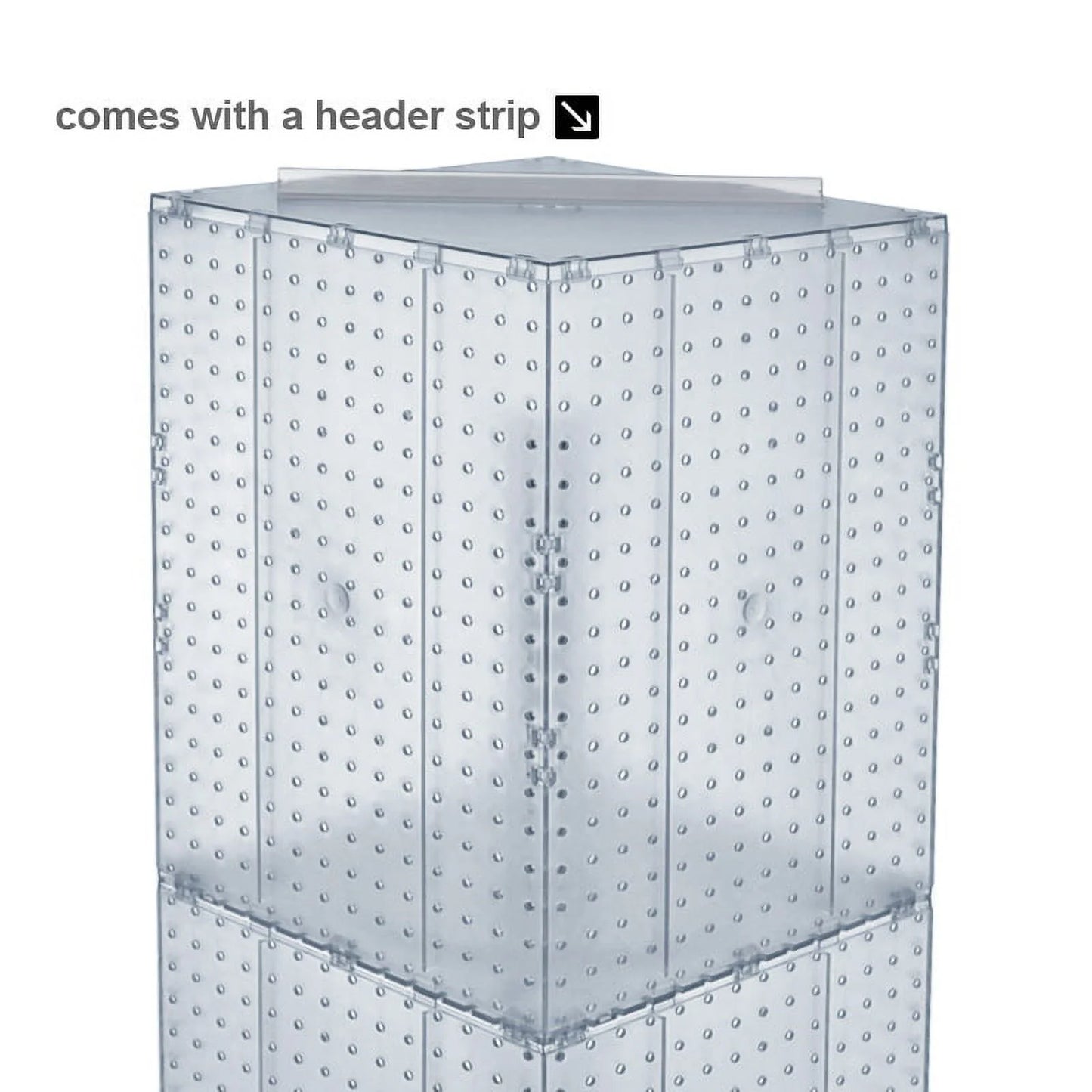 Azar 60"(H) x 14"(W) x 14"(D) 4-Sided Interlocking Pegboard Floor Display Black 701465-BLK