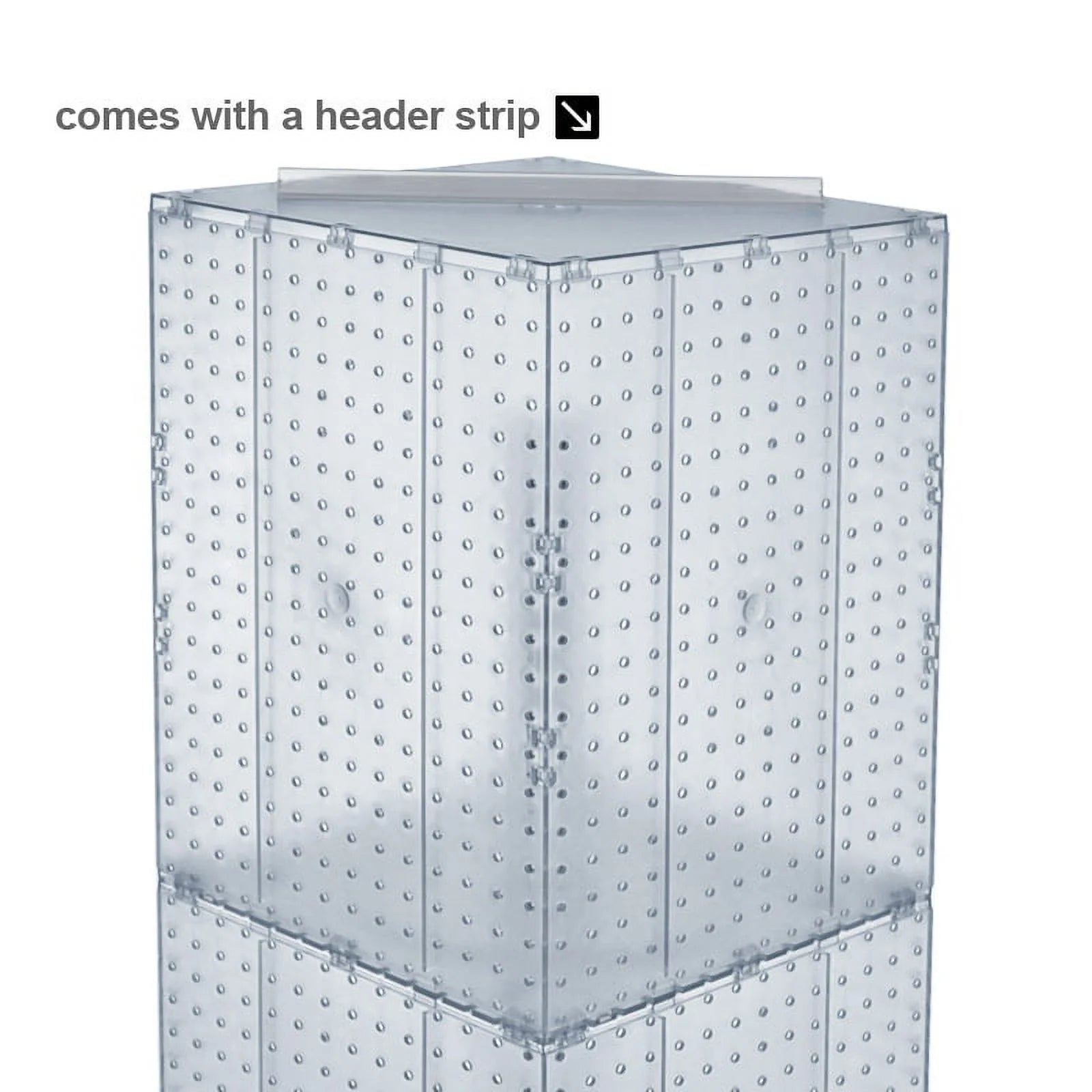 Azar 60"(H) x 14"(W) x 14"(D) 4-Sided Interlocking Pegboard Floor Display Black 701465-BLK
