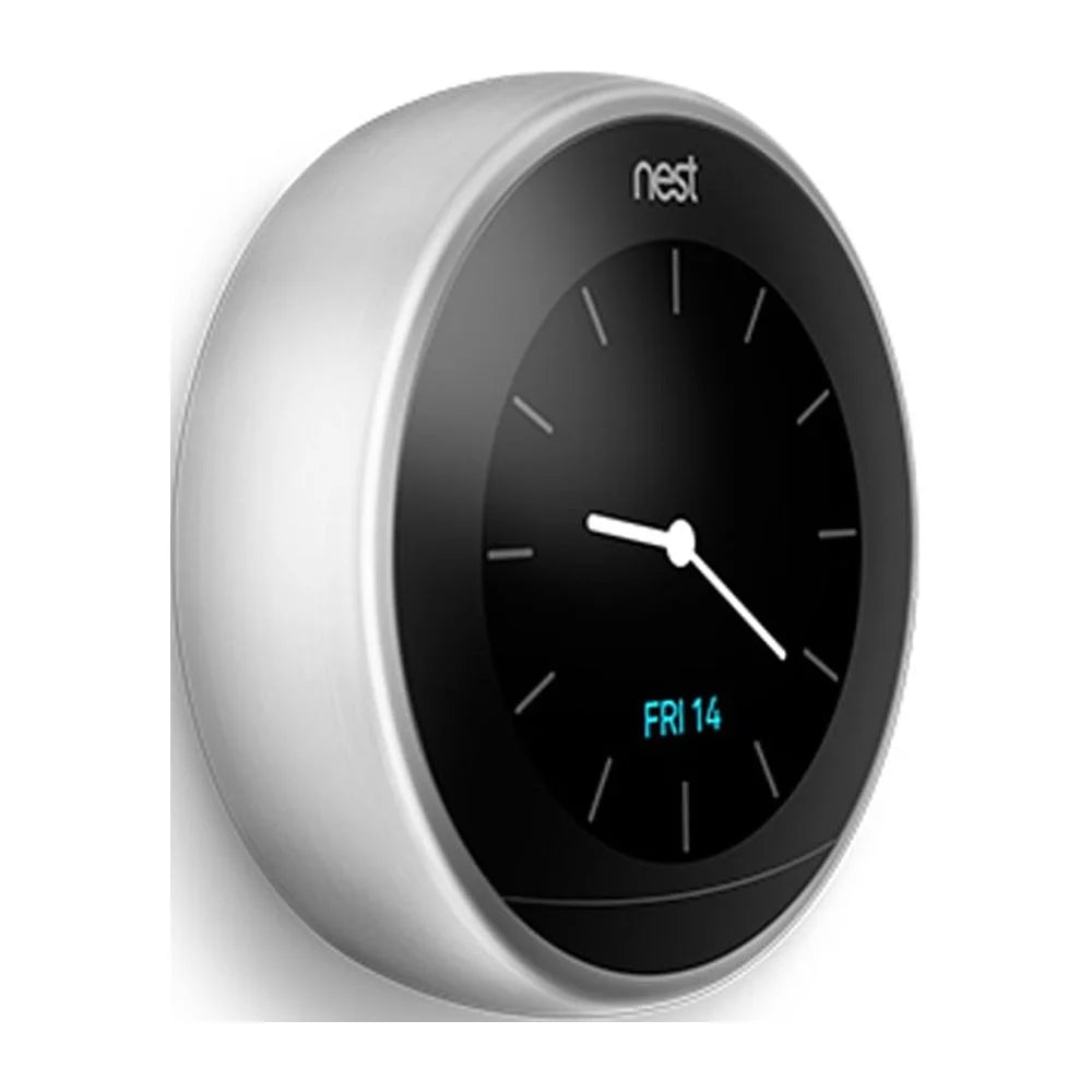 Google Nest Learning Smart Thermostat - 3rd Generation - Stainless Steel T3007ES Bundle with Deco Essentials Wall Mount Plate Cover Kit for Google Nest Thermostat