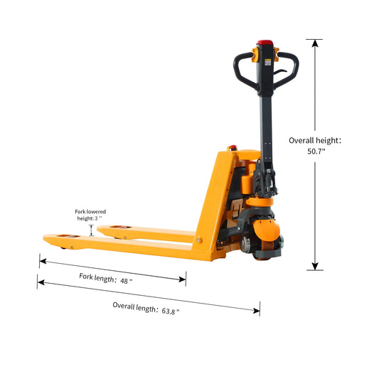 APOLLOLIFT Electric Pallet Truck W/24V/20AH Lithium Battery 3300lb 48x27" Fork Walkie Pallet Jack