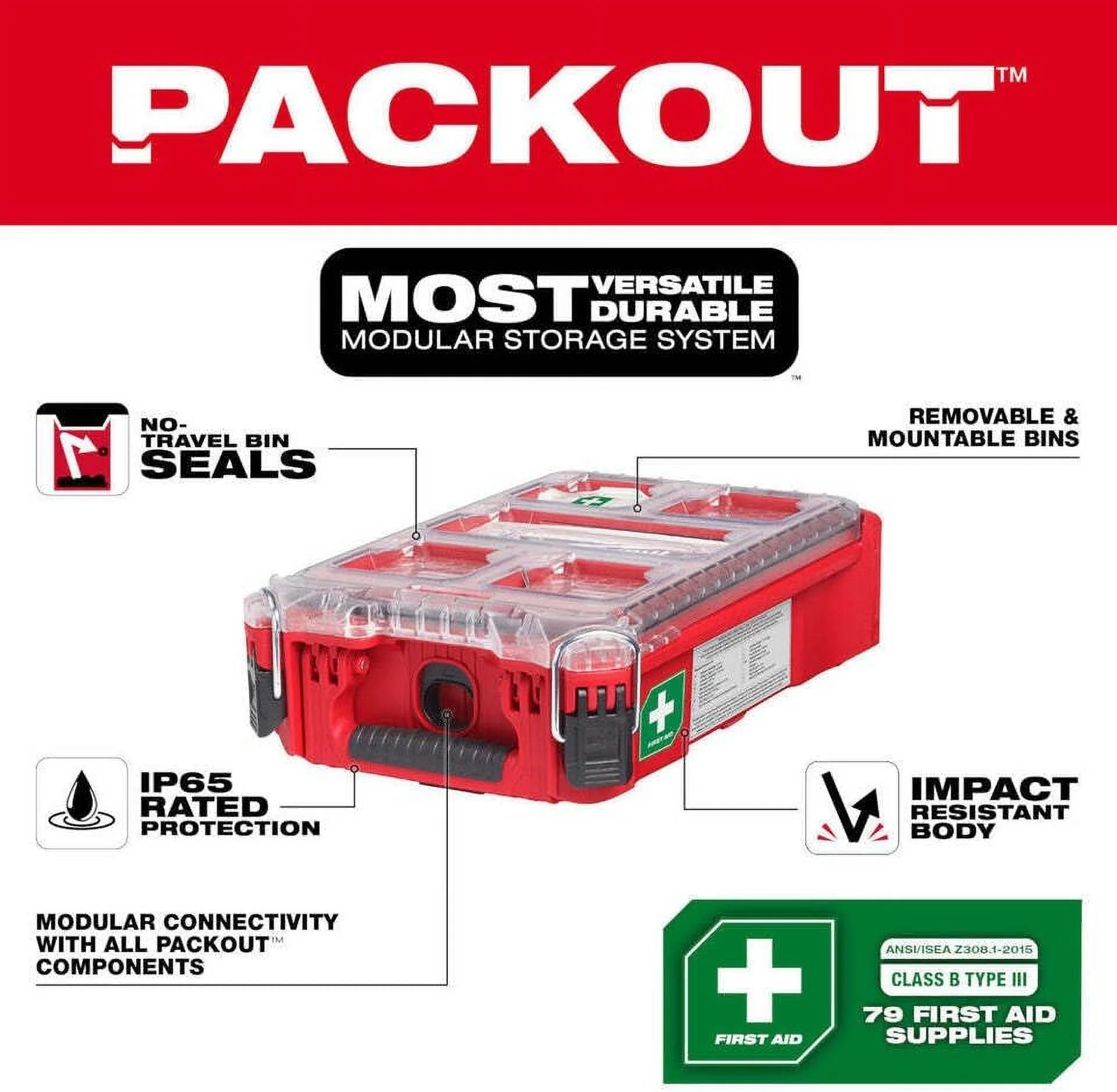 Milwaukee 48-73-8435C Packout First Aid Kit Class A Type Iii 79Pc