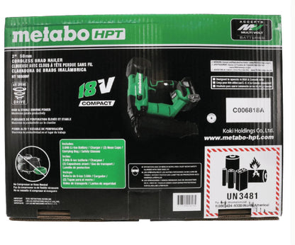 Metabo HPT NT1850DFM 18V Cordless 18 GA 5/8 to 2 in Brad Nailer Kit