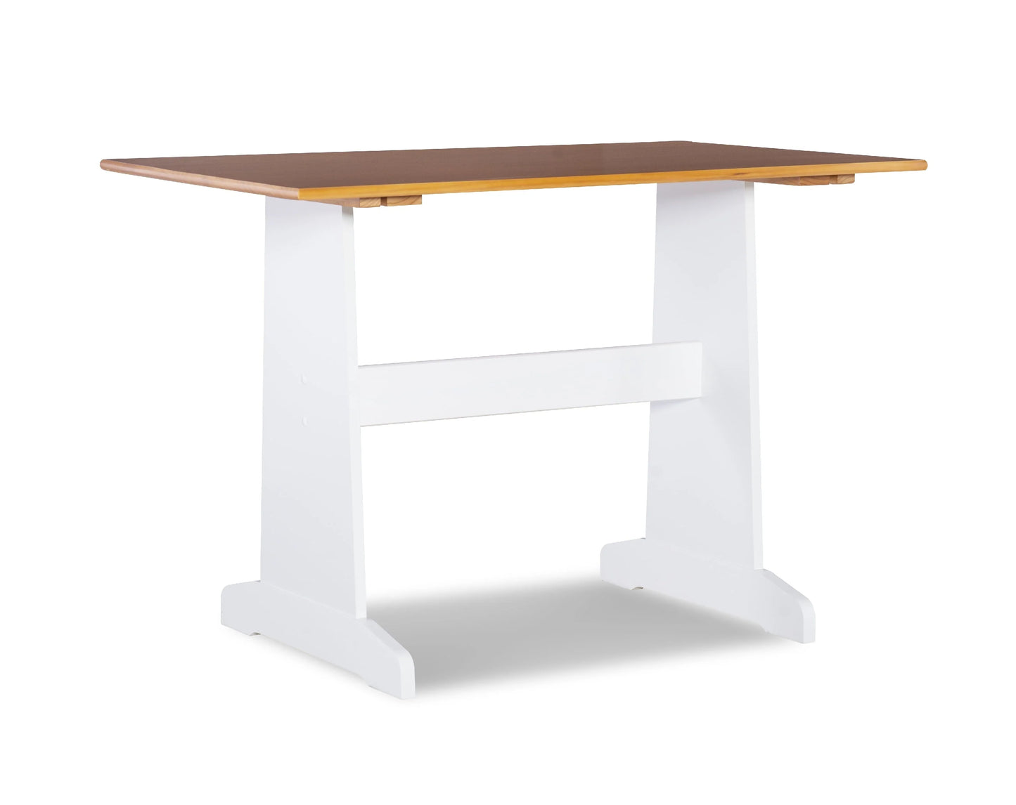 Linon Ardmore Wood Corner Dining Breakfast Nook with Table and Storage, Seats 5-6, White and Natural Finish