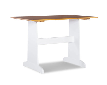 Linon Ardmore Wood Corner Dining Breakfast Nook with Table and Storage, Seats 5-6, White and Natural Finish