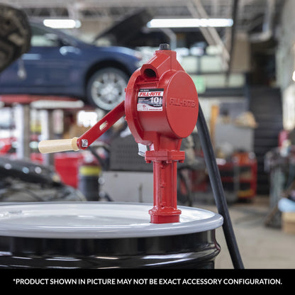 Fill-Rite FR112 Fuel Transfer Rotary Hand Pump w/Discharge Hose, Nozzle Spout, & Suction Pipe
