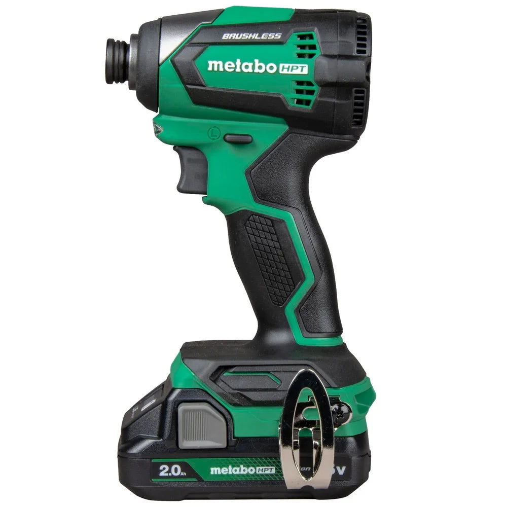 Metabo HPT 18V MultiVolt Cordless Brushless Impact Driver Kit, Compact Lightweight Impact Driver Set with 2 Lithium-Ion Metabo Batteries, Charger, 1/4-Inch Quick Change Chuck, High Torque, WH18DEX