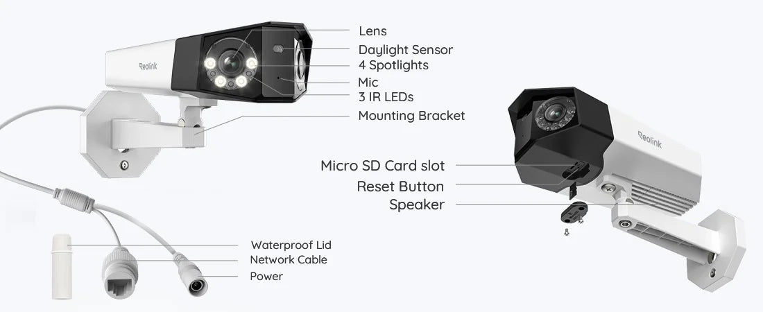 Reolink 4K Duo 2 Series Dual-Lens 180? PoE Camera, Color Night Person/Car/Pet Detection, 2-Way Audio
