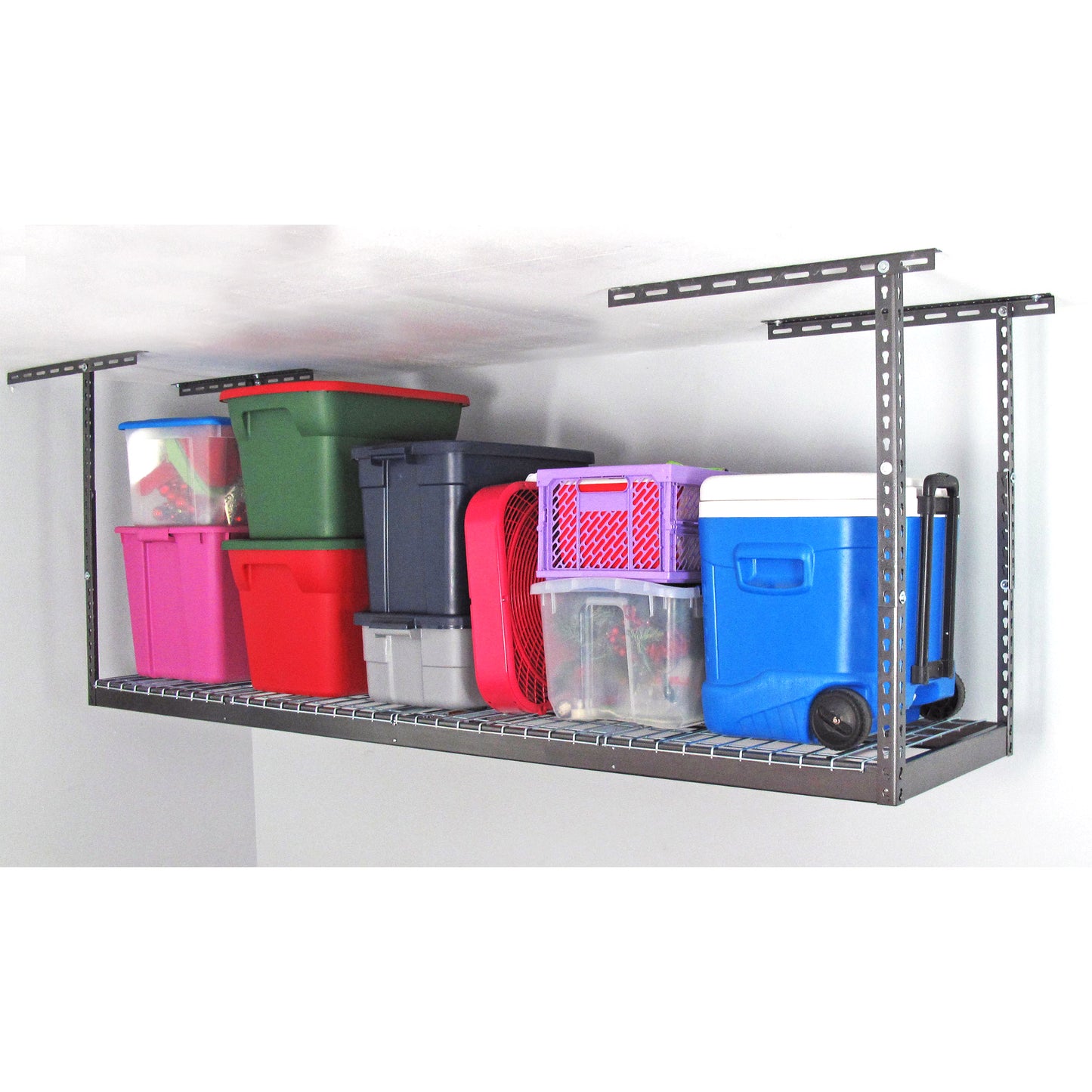 SafeRacks 2 ft x 8 ft Overhead Garage Storage Rack and Accessories Kit