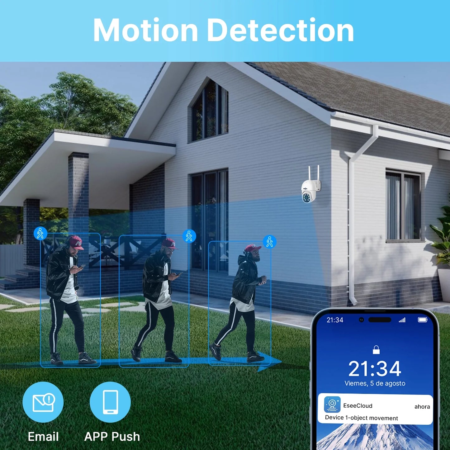 Hiseeu 5MP Security Camera System with 1TB Hard Drive, Outdoor Security Camera Wireless Wifi with Two-Way Audio,Human Detection, Home Security Cameras System