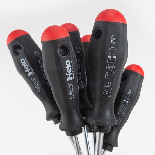 Felo 0715751699 Set of 7 M-Tec Slotted,Phillips,& Torx Screwdrivers,500 Series