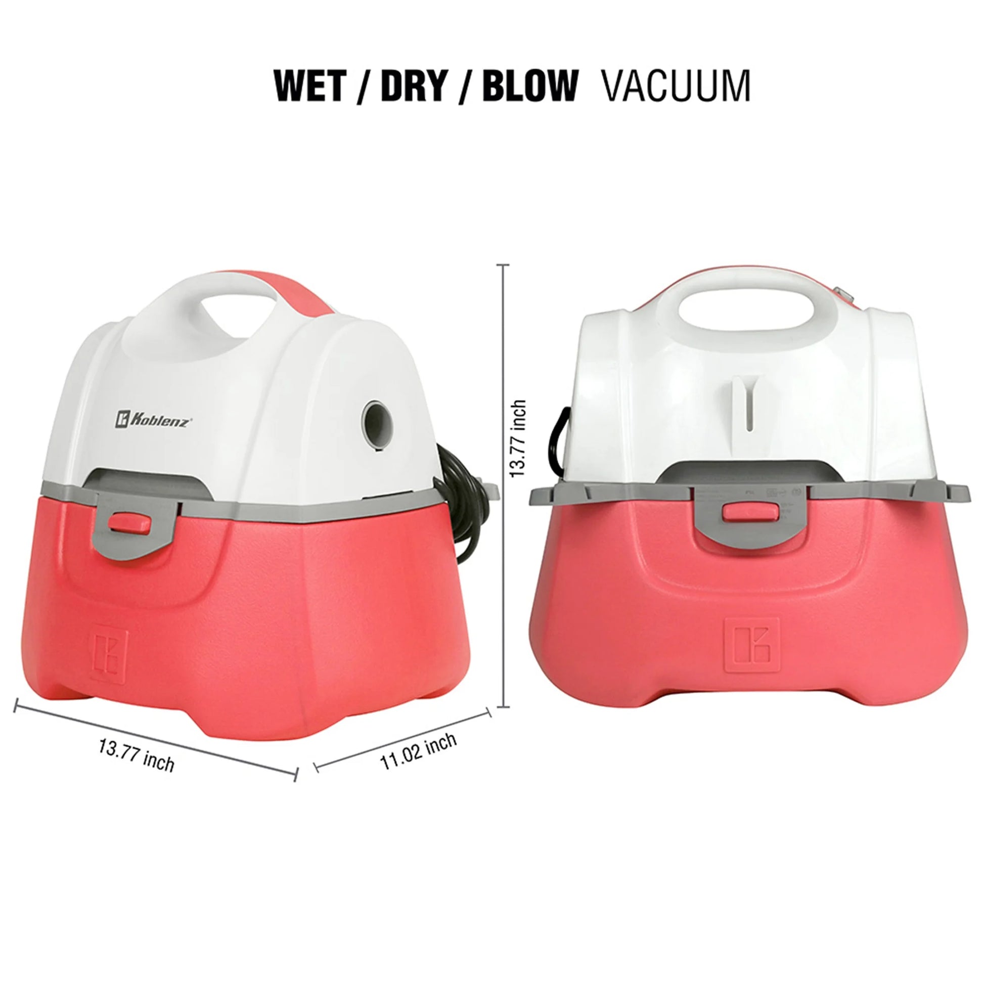 KOBLENZ DESIGNER SERIES Wet-Dry-Blow Vacuum 5 Gallon, 2 Peak HP 3-in-1 Vac (PV-525KG5)