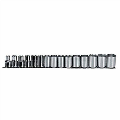 Proto J54205 1/2-Inch 6-Point Chrome Full Polish Drive Metric Socket Set - 15pc
