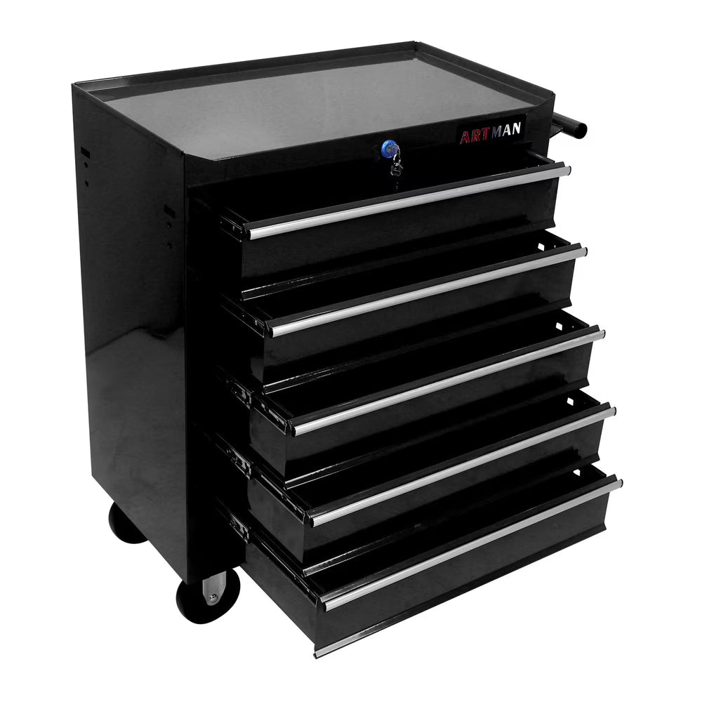 5 Drawers Rolling Tool Box Cart Tool Chest Tool Storage Cabinet with 4 Wheels US