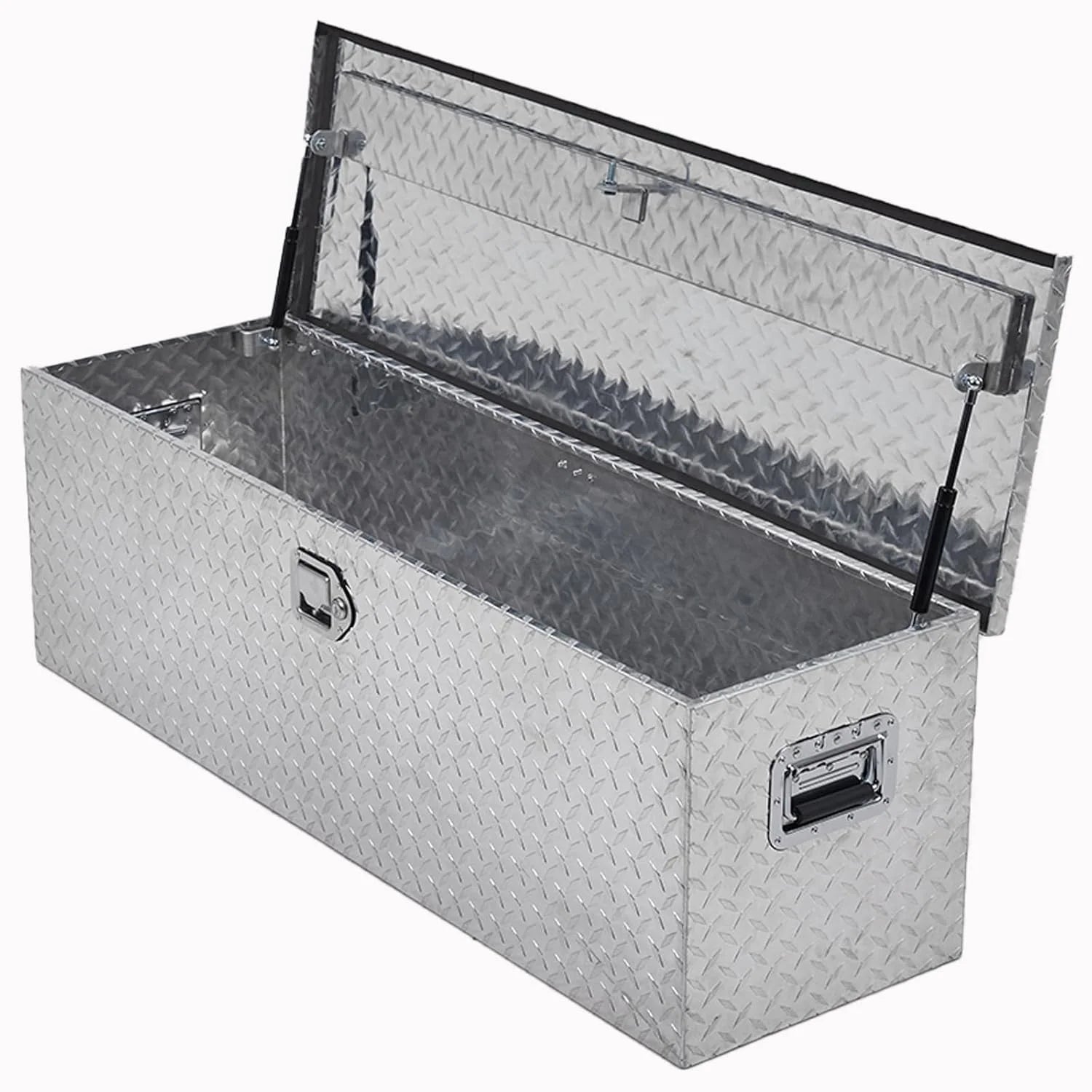 Mescukay 48" Aluminum Truck Tool Box for Pickup Truck Bed RV Toolbox, Heavy Duty Tool Storage Box, Waterproof Storage Organizer Chest with Handle and Lock, 48"x15"x15"