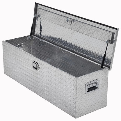 Mescukay 48" Aluminum Truck Tool Box for Pickup Truck Bed RV Toolbox, Heavy Duty Tool Storage Box, Waterproof Storage Organizer Chest with Handle and Lock, 48"x15"x15"