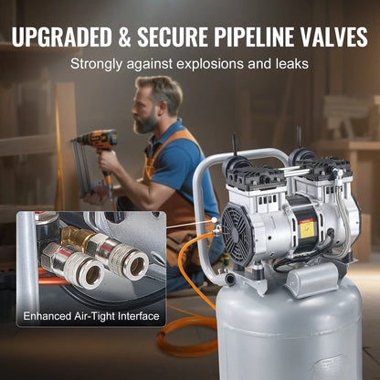 13-Gal 2HP Air Compressor - 4.6 SCFM Oil-Free | Ultra-Quiet for Tires