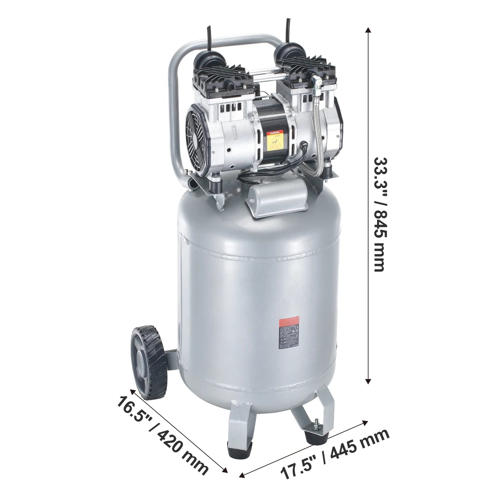 KFFKFF Air Compressor, 13 Gallon 2HP 4.6 SCFM@90PSI Oil-Free Air Compressor Tank with 125PSI Max Pressure, 66dB Ultra Quiet Compressor for Tire Inflation, Auto Repair, Spray Painting