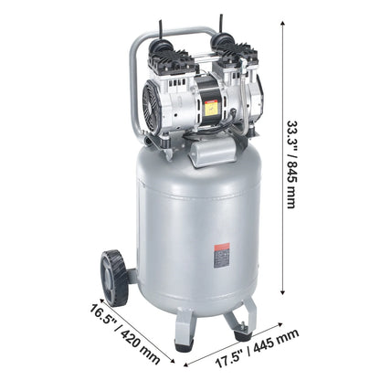 KFFKFF Air Compressor, 13 Gallon 2HP 4.6 SCFM@90PSI Oil-Free Air Compressor Tank with 125PSI Max Pressure, 66dB Ultra Quiet Compressor for Tire Inflation, Auto Repair, Spray Painting