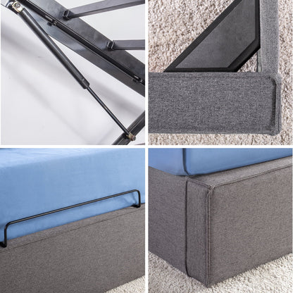 Zinus Finley 34" Upholstered Platform Bed with Lifting Storage, Full