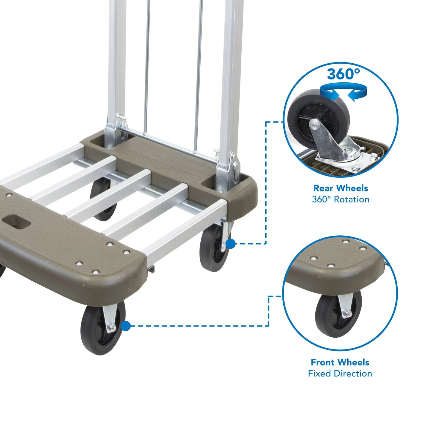 Mount-It! Folding Platform Hand Truck with Expandable Base | 330LBS Capacity