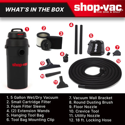 Shop-Vac 5 Gallon 5.0 PHP Wall Wet & Dry Vacuum