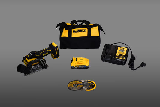 DeWalt DCS438E1 20V MAX XR Cordless Brushless 3" Cut-Off Tool Kit with 1.7Ah Compact Battery, Charger & Tool Case