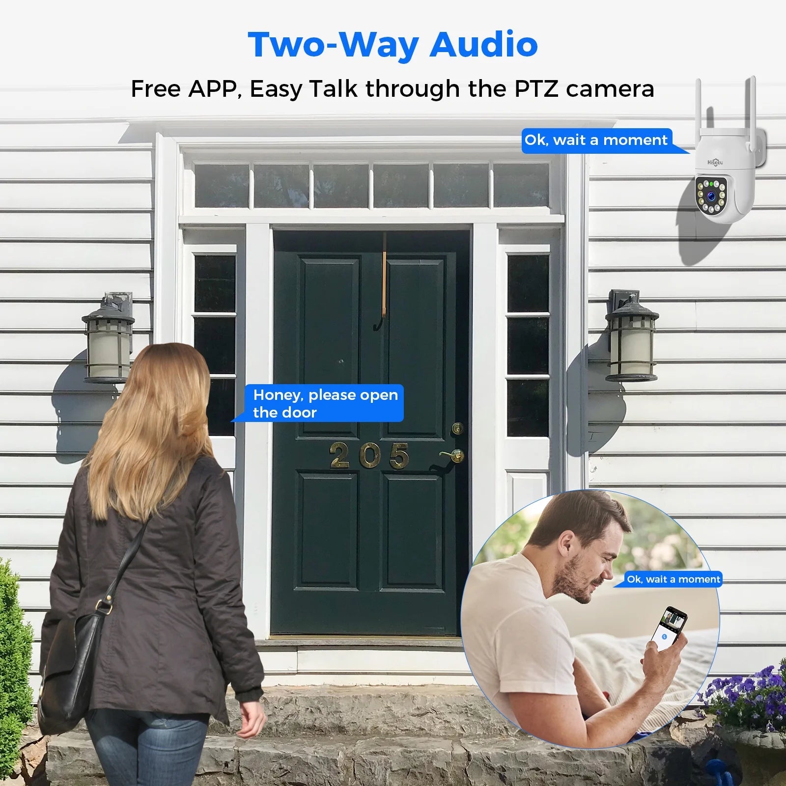 Hiseeu 3MP Wireless Outdoor Security System,4 CCTV PTZ Cameras with 2.4G WiFi,4K 16-Channel NVR,2-Way Audio, Color Night Vision, Human Detection,24/7 Surveillance-No HDD