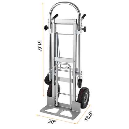 SHZOND 3 in 1 Convertible Hand Truck 1000 LBS Weight Capacity Heavy Duty Hand Truck Durable Aluminum and Steel Construction 4 Wheels Hand Truck Dolly