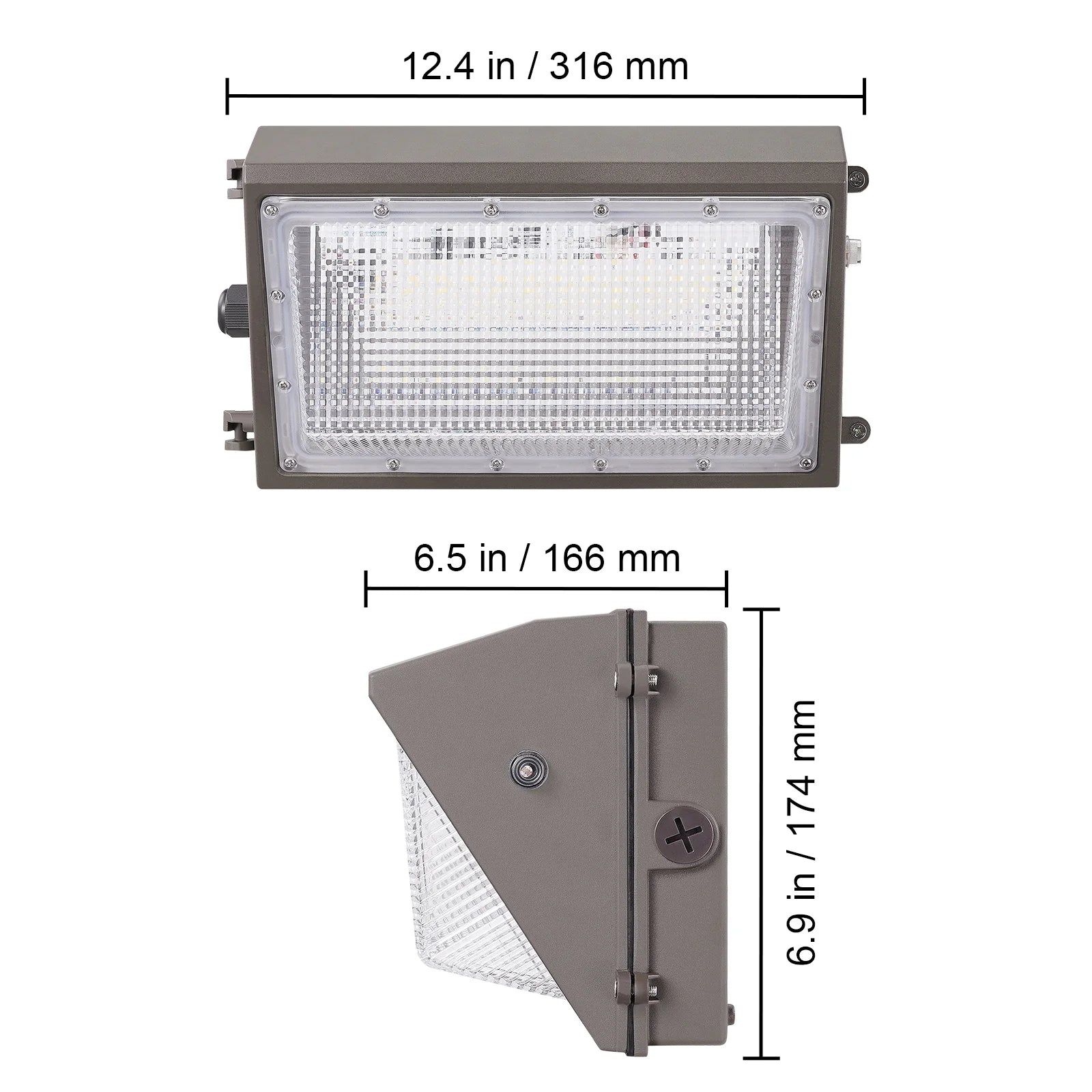 VEVOR 2PCs LED Wall Pack Lights, 100W 10800LM, 5000K Commercial Outdoor Lights Security Lighting Fixture, with Intelligent Light Sensing 180 LED beads Energy Saving for Garages Yards