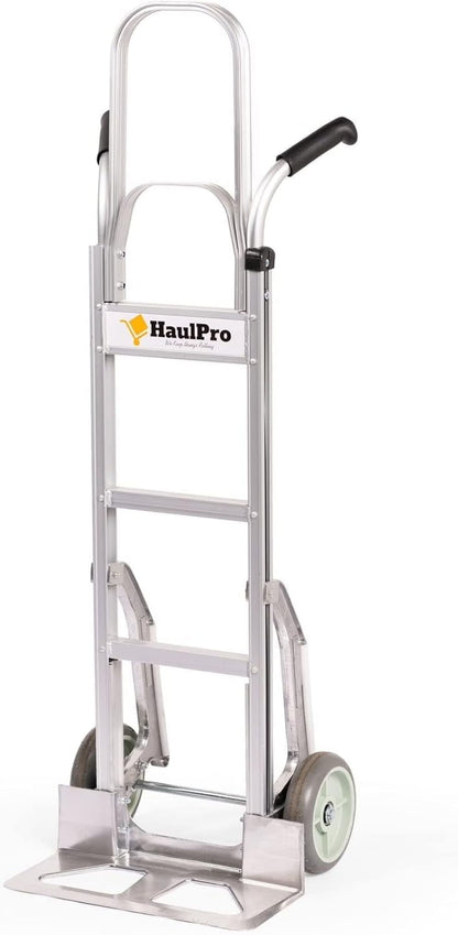 HaulPro Hand Truck 500-lb Capacity Dolly Cart with 8? Rubber Dolly Wheels & 17.5 ft x 9 ft Nose Plate