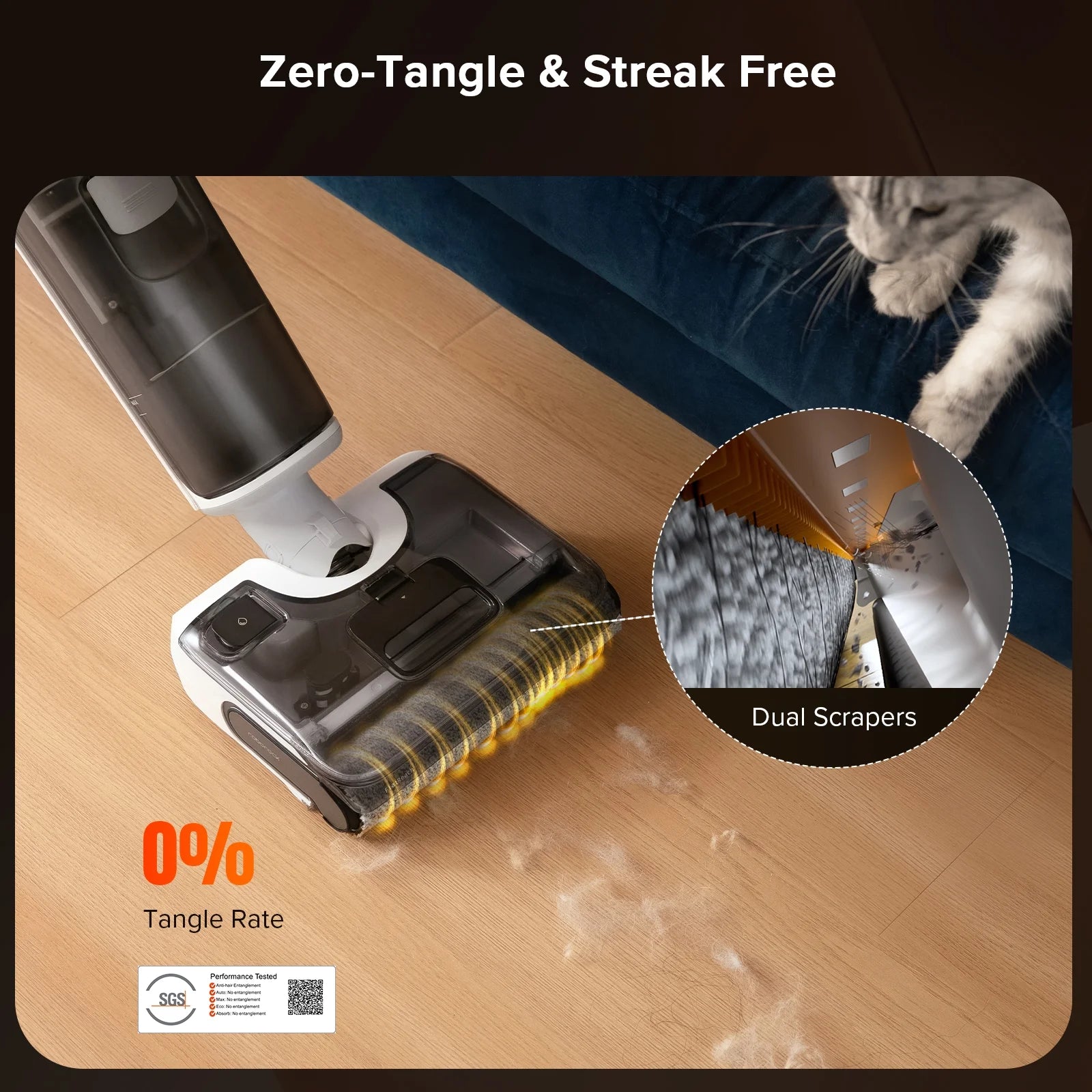 Roborock F25 GT Vacuum Mop All in One, Wet Dry Vacuum Cleaner Cordless, 20000Pa Floor Cleaner Machine for Tile Hardwood Wood Vinyl Floor, Edge to Edge Self Cleaning Electric Mop with 180° Lie-Flat