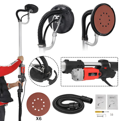 800W Electric Drywall Sander Adjustable Variable Speed with 6Pcs Sanding Pads