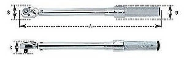 CDI Torque Products 1503MFRMH 1/2-Inch Drive Metal Handle Click TypeWrench, Torque Range 20 to 150-Ft.lbs
