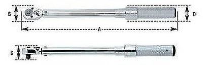 CDI Torque Products 1503MFRMH 1/2-Inch Drive Metal Handle Click TypeWrench, Torque Range 20 to 150-Ft.lbs