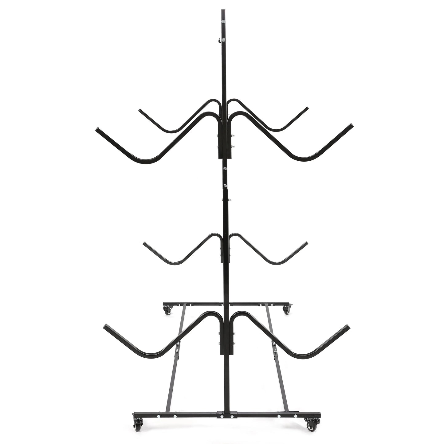Kojem Freestanding Kayak Storage Rack Stand for 4 Kayak, SUP, Canoe, Paddle Board, Boat, Surfboard for Indoor, Outdoor, Garage, Shed, Dock w/Wheels