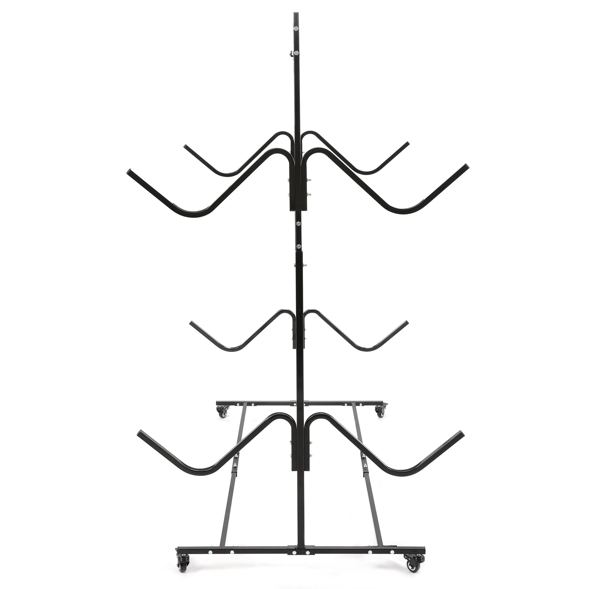 Kojem Freestanding Kayak Storage Rack Stand for 4 Kayak, SUP, Canoe, Paddle Board, Boat, Surfboard for Indoor, Outdoor, Garage, Shed, Dock w/Wheels