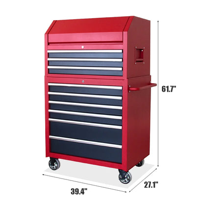 HPDAVV Heavy Duty 36inch 9-drawer Tool Chest and Cabinet, 9-Drawer Tool Chest Combo Rolling Cabinet with Locking System, 36 in. W x 24.5 in. D