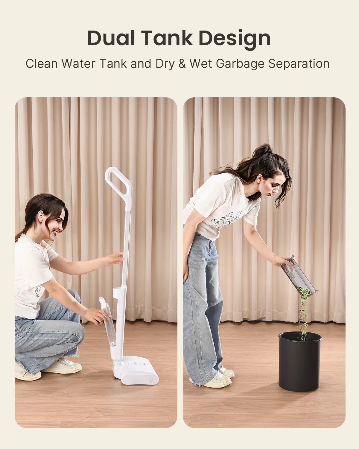 IDOO Cordless Electric Wet Dry Vacuum Cleaner, White