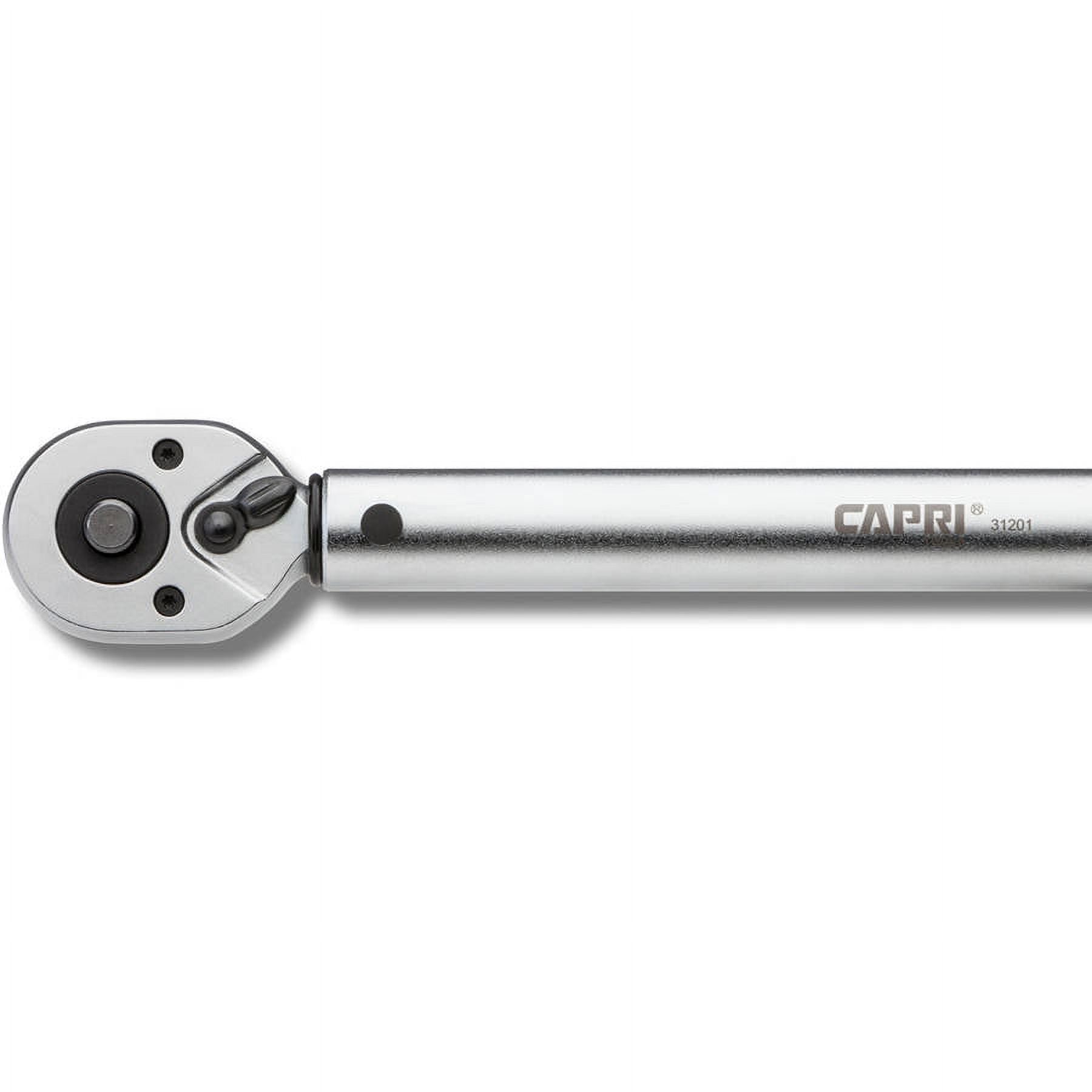 Capri Tools 31201 10-80 Foot Pound Industrial Torque Wrench, 3/8", Matte Chrome
