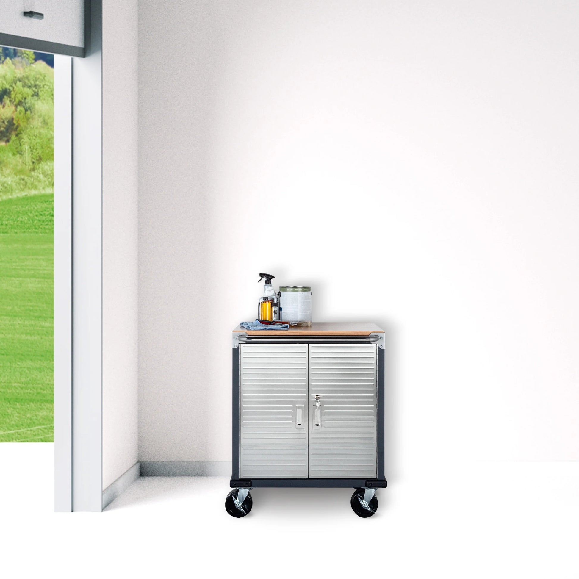 Seville Classics UltraHD 2-Door Rolling Cabinet