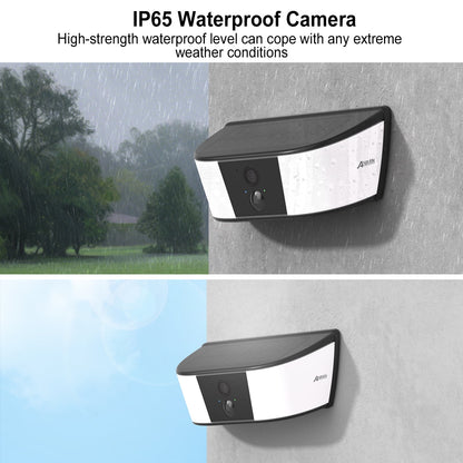 ANRAN 2K Security Camera Wireless Outdoor, Solar Wall Camera, Smart Siren, Spotlights, Color Night Vision, PIR Human Detection, Pan Tilt Control, 2-Way Talk