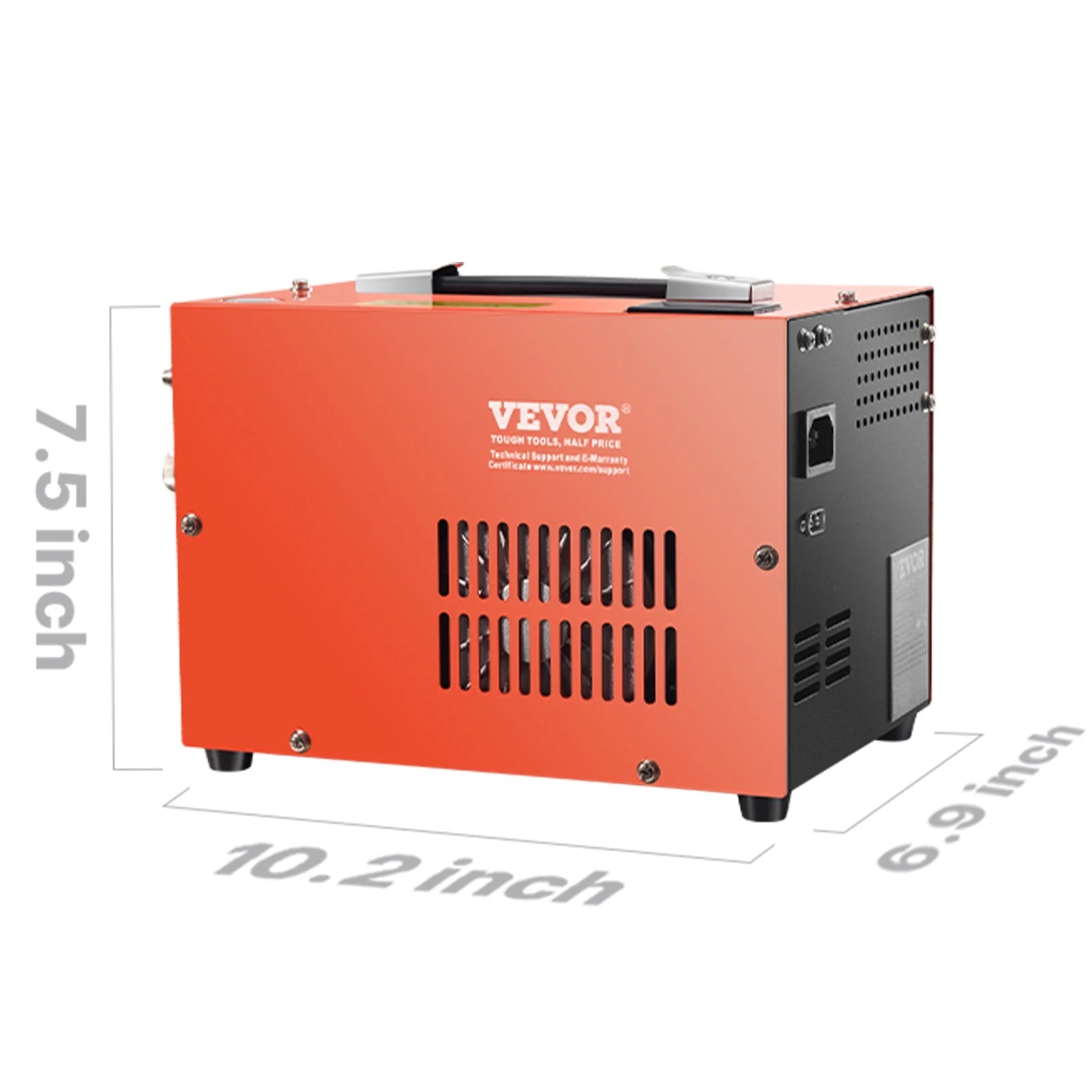 VEVOR PCP Air Compressor, 4500PSI/30Mpa Portable PCP Airgun Compressor with Built-in Converter & Fan Cooling System, DC12V/AC120V Manual-Stop Air Rifle, Paintball and Scuba Tank Compressor Pump
